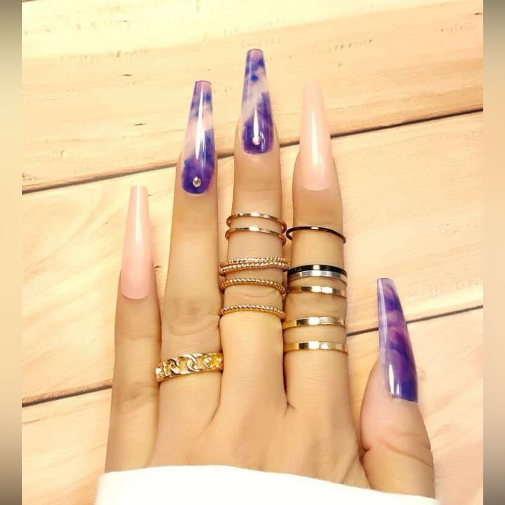Coffin/Ballerina Shaped Press-On Nails